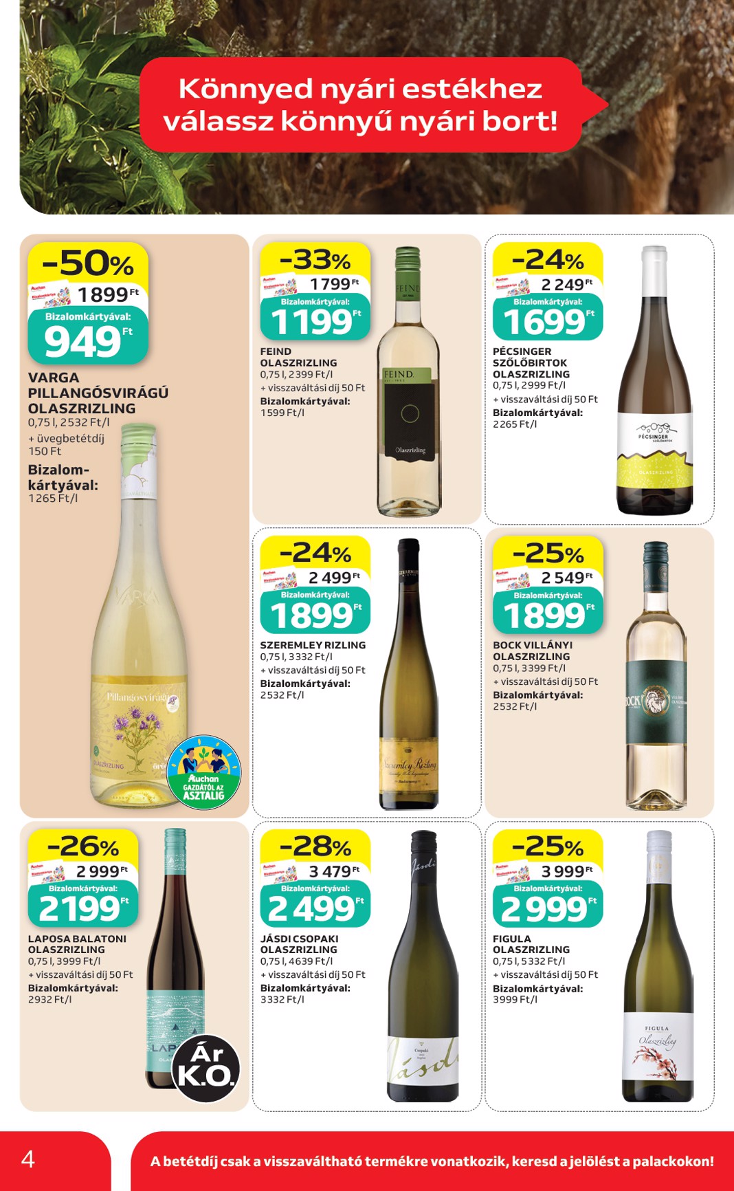 auchan - Aktuális Auchan Hipermarket - Borválaszték szórólap érvényes csütörtöktől 2026.07.30.-től szerdától 2026.08.05.-ig - page: 4