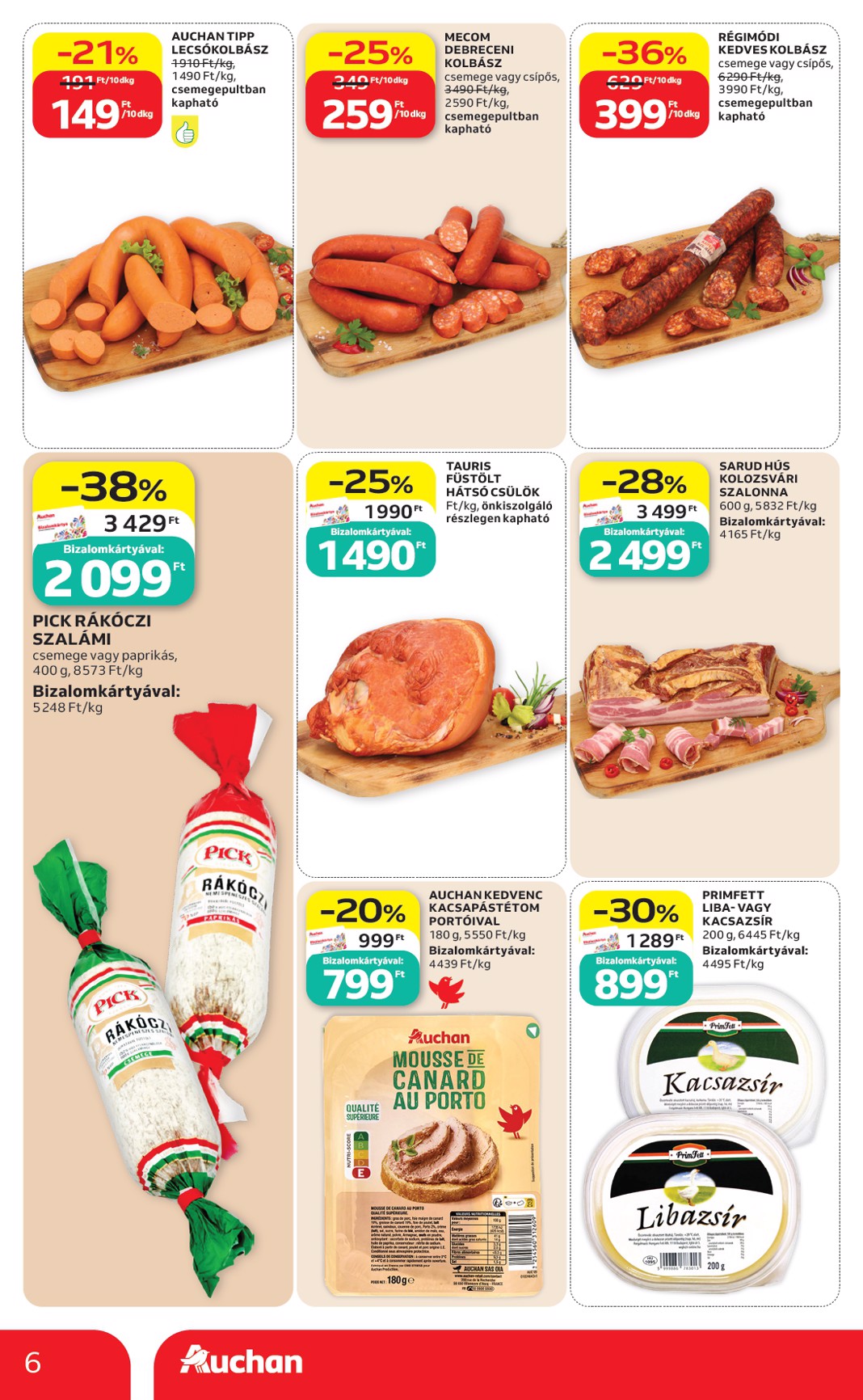 auchan - A jövőbeli Auchan Hipermarket akciós újság csütörtöktől 2026.08.06.-tól szerdától 2026.08.12.-ig érvényes. - page: 6
