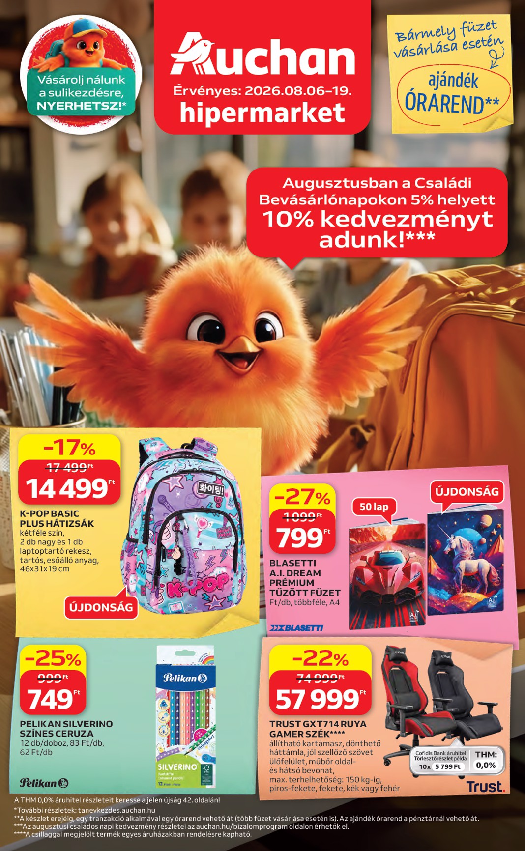 auchan - A jövőbeli Auchan Hipermarket - Back to School akciós újság csütörtöktől 2026.08.06.-tól szerdától 2026.08.19.-ig érvényes.
