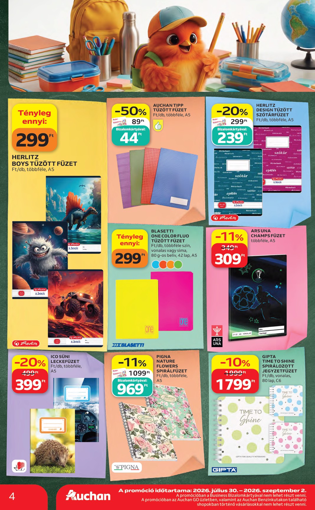 auchan - A jövőbeli Auchan Hipermarket - Back to School akciós újság csütörtöktől 2026.08.06.-tól szerdától 2026.08.19.-ig érvényes. - page: 4