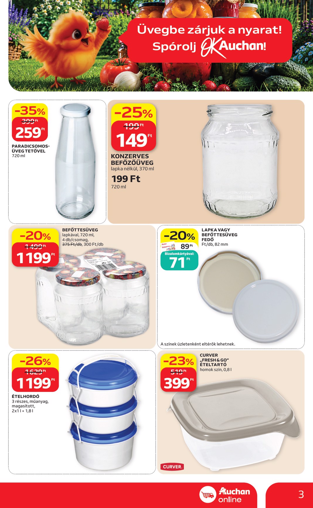 auchan - A jövőbeli Auchan szupermarket akciós újság csütörtöktől 2026.08.13.-tól szerdától 2026.08.19.-ig érvényes. - page: 3