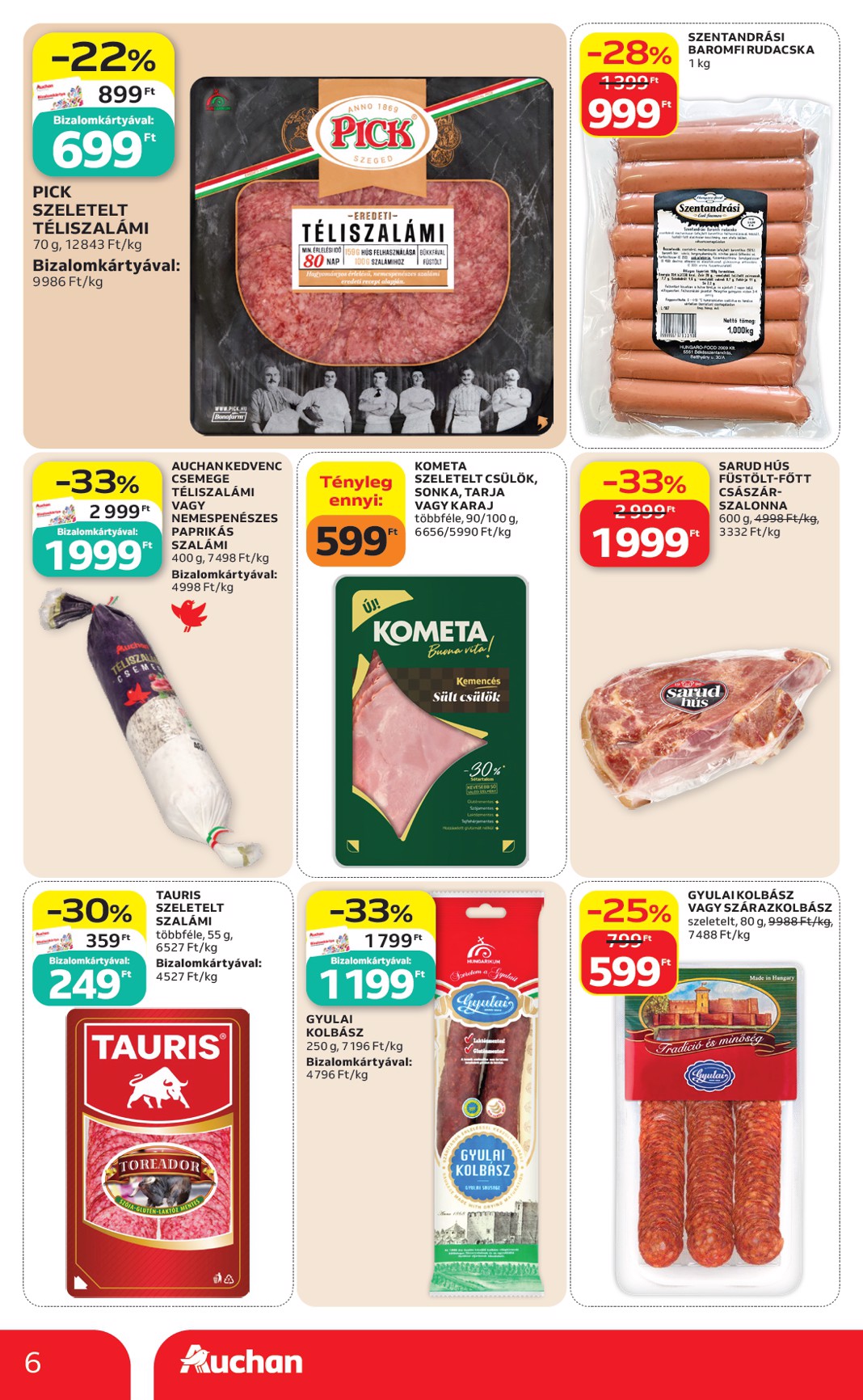auchan - A jövőbeli Auchan szupermarket akciós újság csütörtöktől 2026.08.13.-tól szerdától 2026.08.19.-ig érvényes. - page: 6