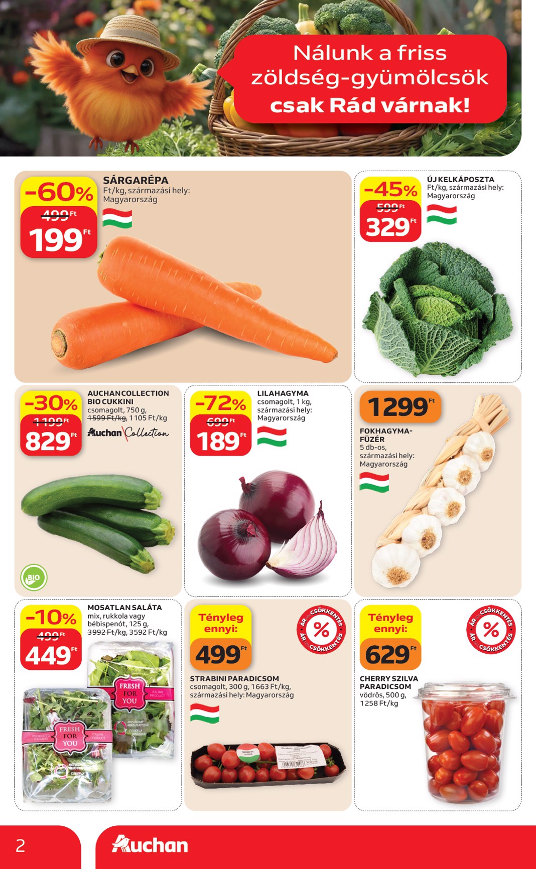 auchan - A jövőbeli Auchan - Zöldség Gyümölcs ajánlataink akciós újság csütörtöktől 2026.08.13.-tól szerdától 2026.08.19.-ig érvényes. - page: 2