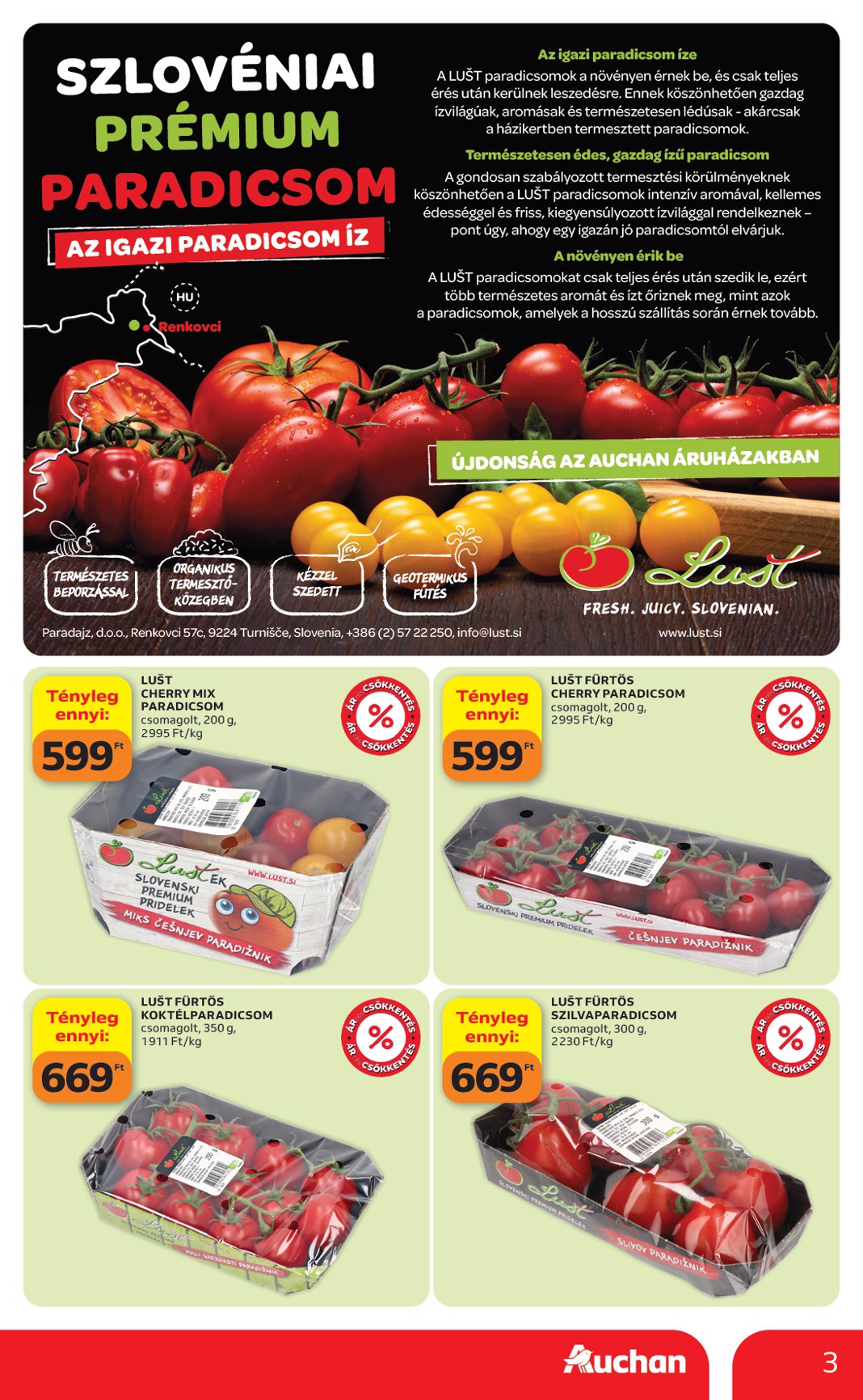 auchan - A jövőbeli Auchan - Zöldség Gyümölcs ajánlataink akciós újság csütörtöktől 2026.08.13.-tól szerdától 2026.08.19.-ig érvényes. - page: 3