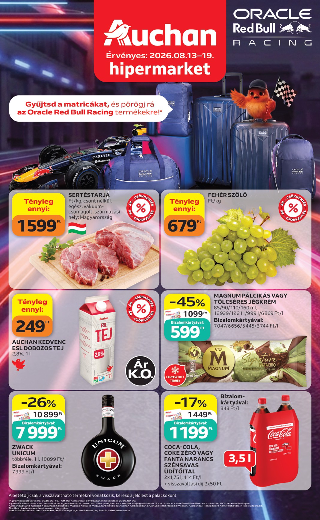 auchan - A jövőbeli Auchan Hipermarket akciós újság csütörtöktől 2026.08.13.-tól szerdától 2026.08.19.-ig érvényes.
