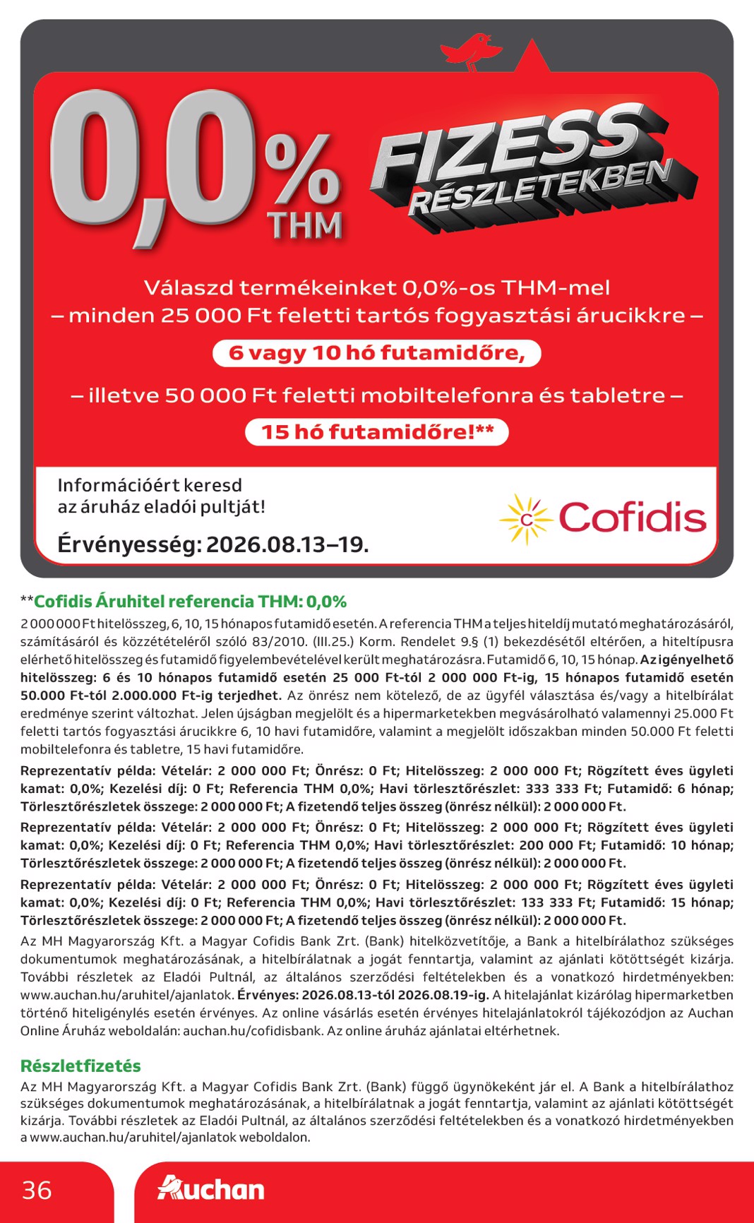 auchan - A jövőbeli Auchan Hipermarket akciós újság csütörtöktől 2026.08.13.-tól szerdától 2026.08.19.-ig érvényes. - page: 36