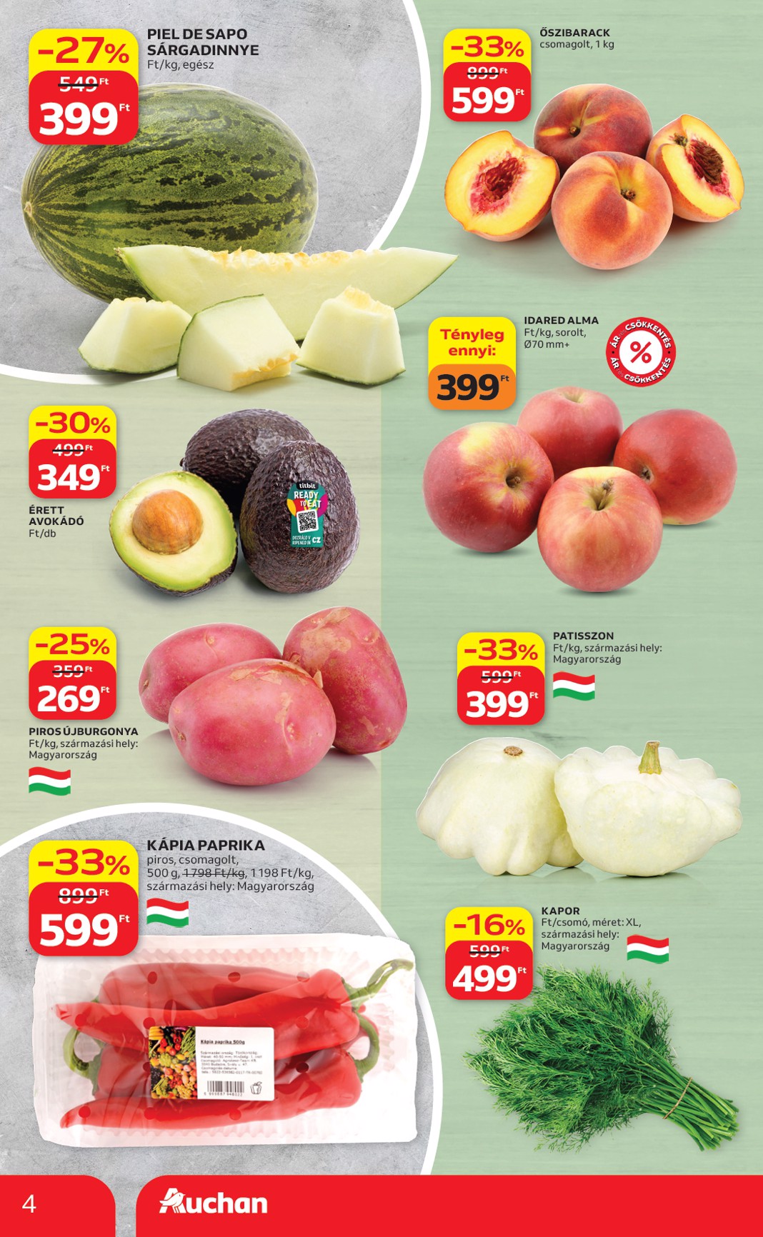 auchan - A jövőbeli Auchan Hipermarket akciós újság csütörtöktől 2026.08.13.-tól szerdától 2026.08.19.-ig érvényes. - page: 4