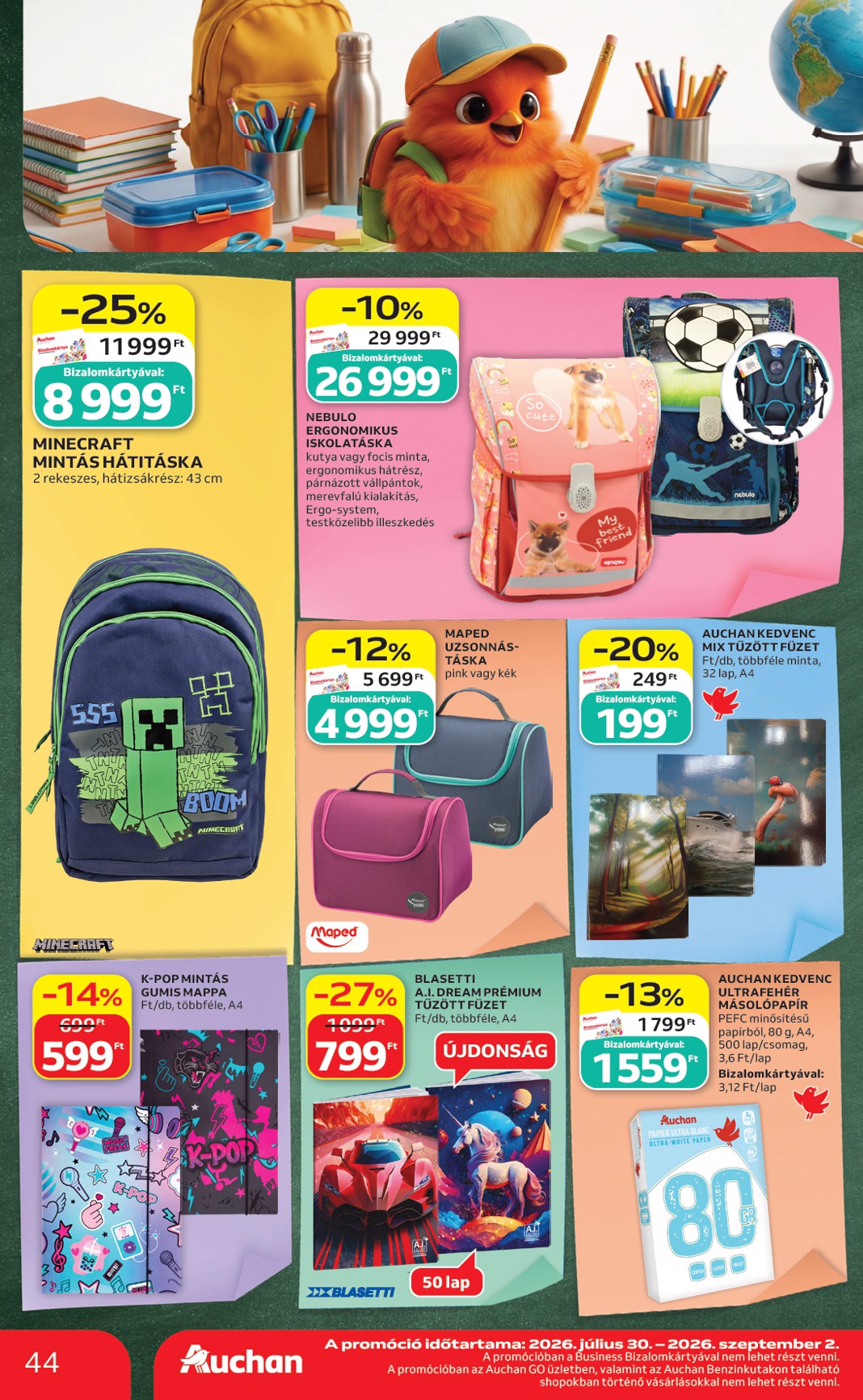 auchan - A jövőbeli Auchan Hipermarket akciós újság csütörtöktől 2026.08.13.-tól szerdától 2026.08.19.-ig érvényes. - page: 44