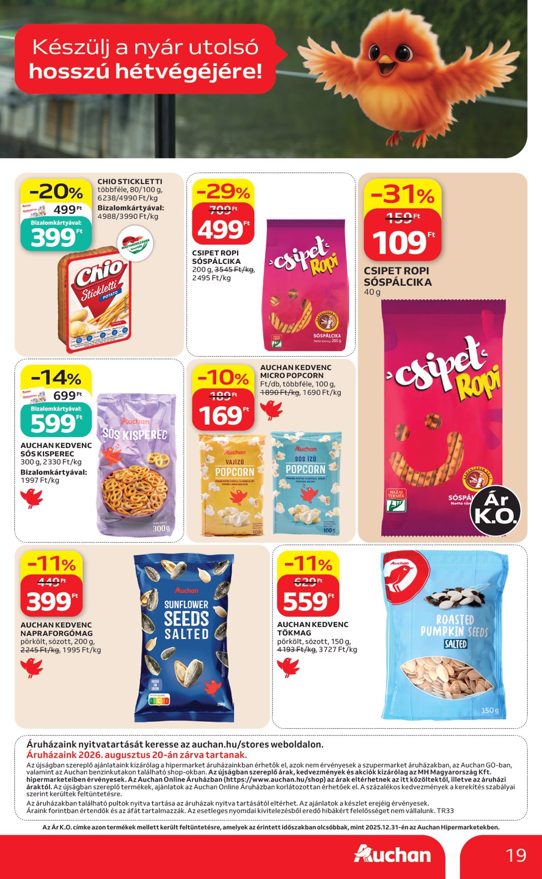 auchan - A jövőbeli Auchan - Grill ajánlataink akciós újság csütörtöktől 2026.08.13.-tól szerdától 2026.08.26.-ig érvényes. - page: 19