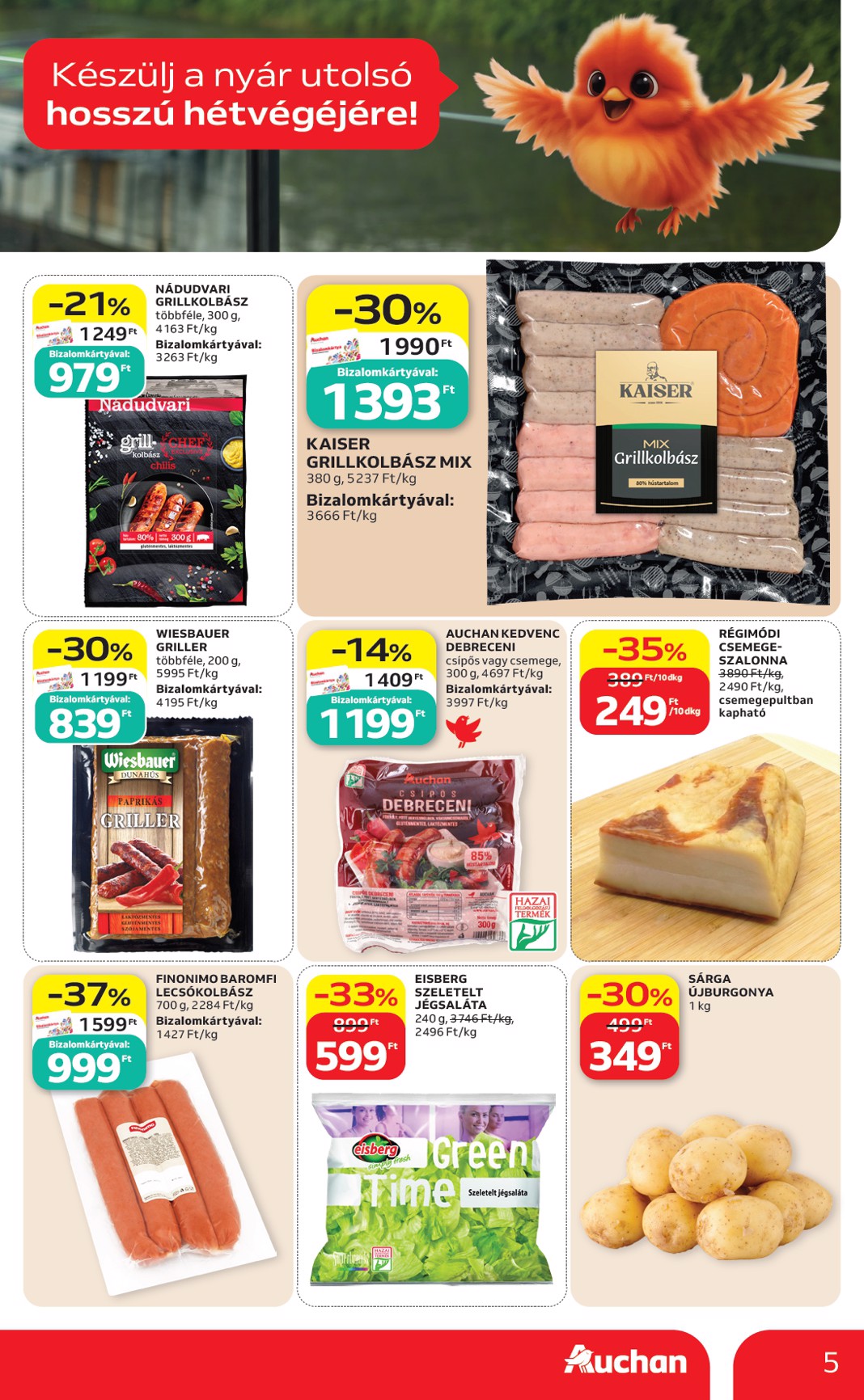 auchan - A jövőbeli Auchan - Grill ajánlataink akciós újság csütörtöktől 2026.08.13.-tól szerdától 2026.08.26.-ig érvényes. - page: 5