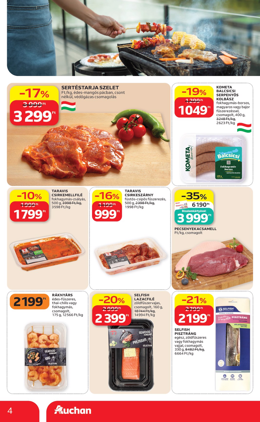 auchan - A jövőbeli Auchan - Grill ajánlataink akciós újság csütörtöktől 2026.08.13.-tól szerdától 2026.08.26.-ig érvényes. - page: 4
