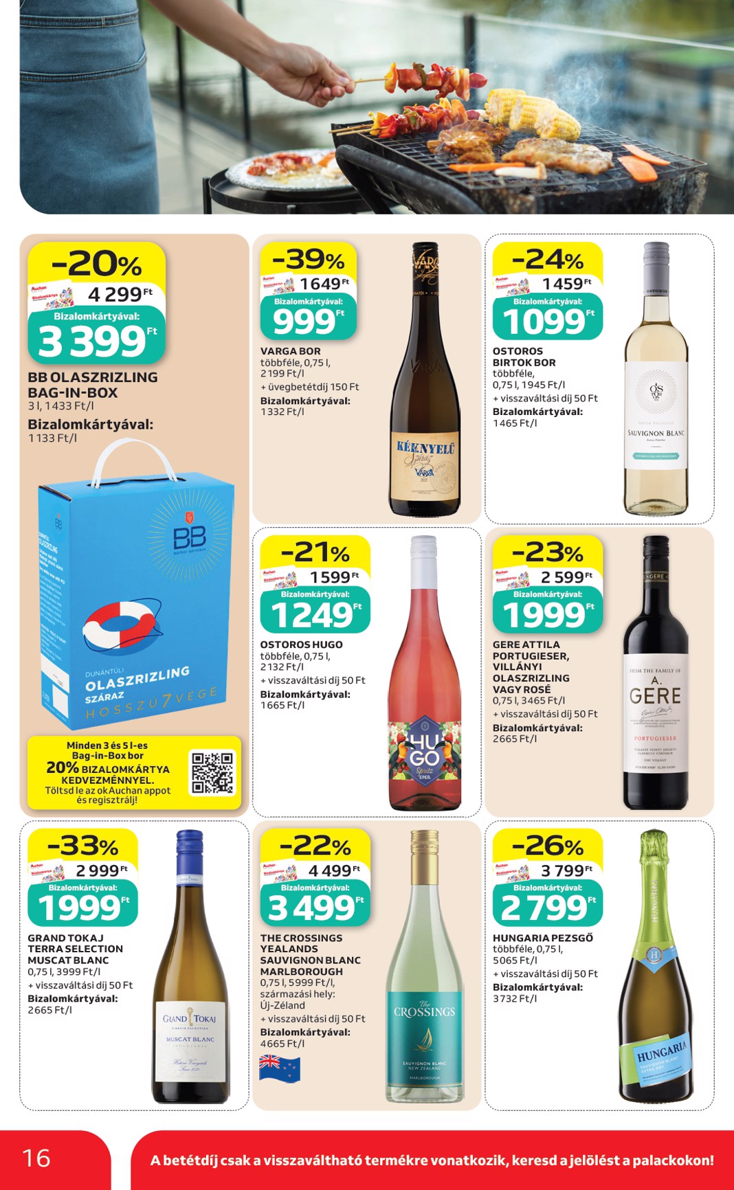 auchan - A jövőbeli Auchan - Grill ajánlataink akciós újság csütörtöktől 2026.08.13.-tól szerdától 2026.08.26.-ig érvényes. - page: 16