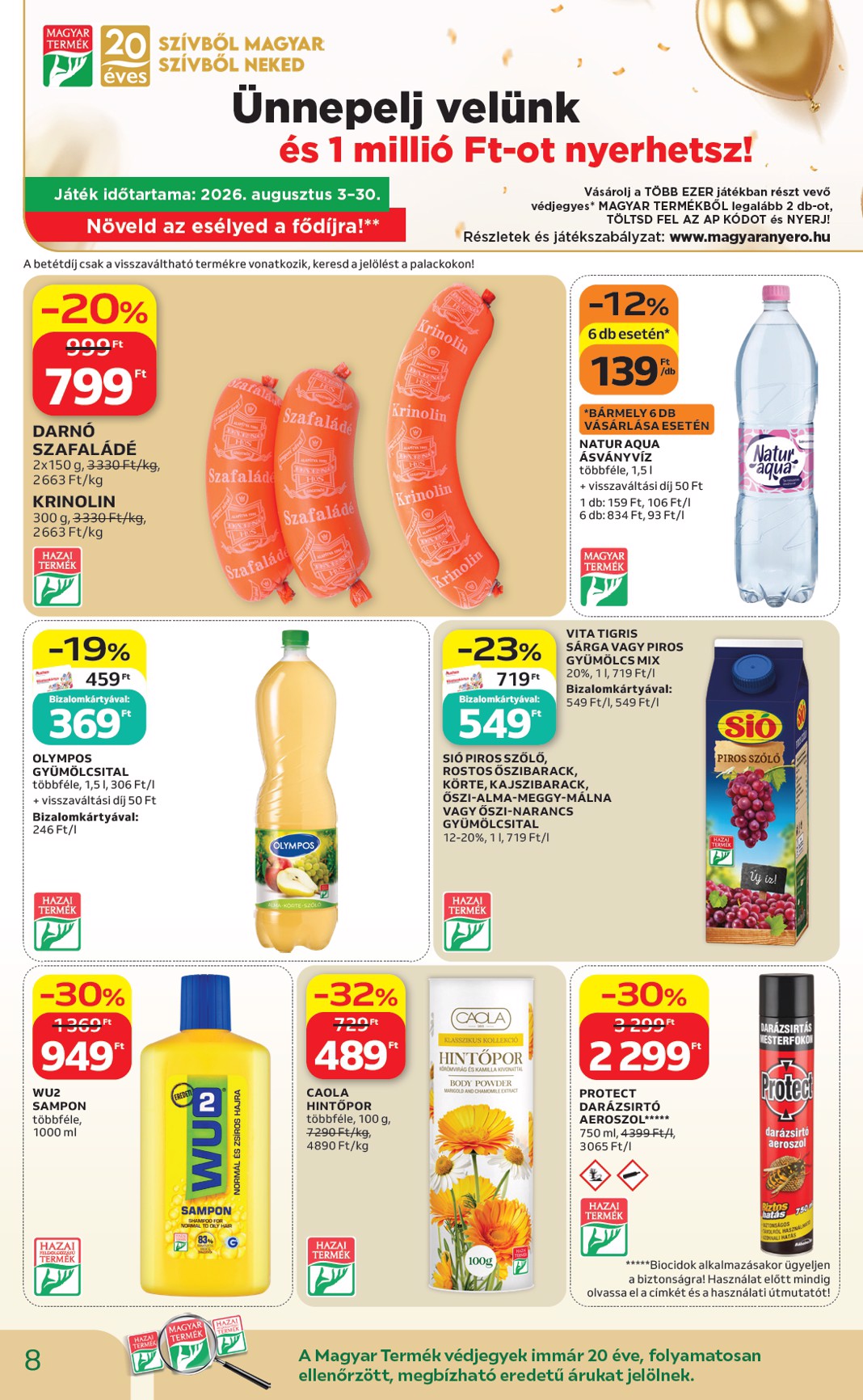 auchan - Auchan - Hazai termék ajánlataink hirdetmény a következő hétre péntektől 2026.08.21.-tól szerdától 2026.09.02.-ig - page: 8