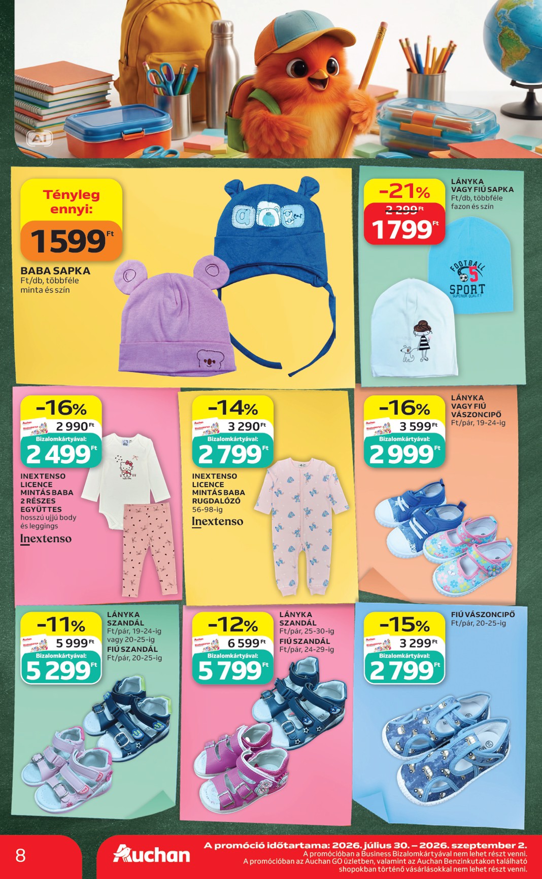 auchan - Auchan - Iskolakezdés ajánlataink hirdetmény a következő hétre péntektől 2026.08.21.-tól szerdától 2026.08.26.-ig - page: 8