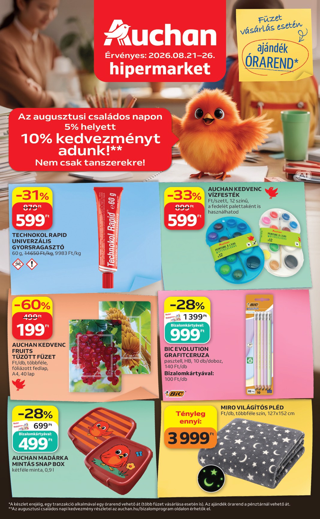 auchan - Auchan - Iskolakezdés ajánlataink hirdetmény a következő hétre péntektől 2026.08.21.-tól szerdától 2026.08.26.-ig