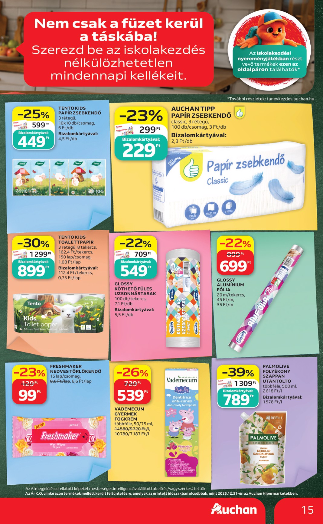 auchan - Auchan - Iskolakezdés ajánlataink hirdetmény a következő hétre péntektől 2026.08.21.-tól szerdától 2026.08.26.-ig - page: 15