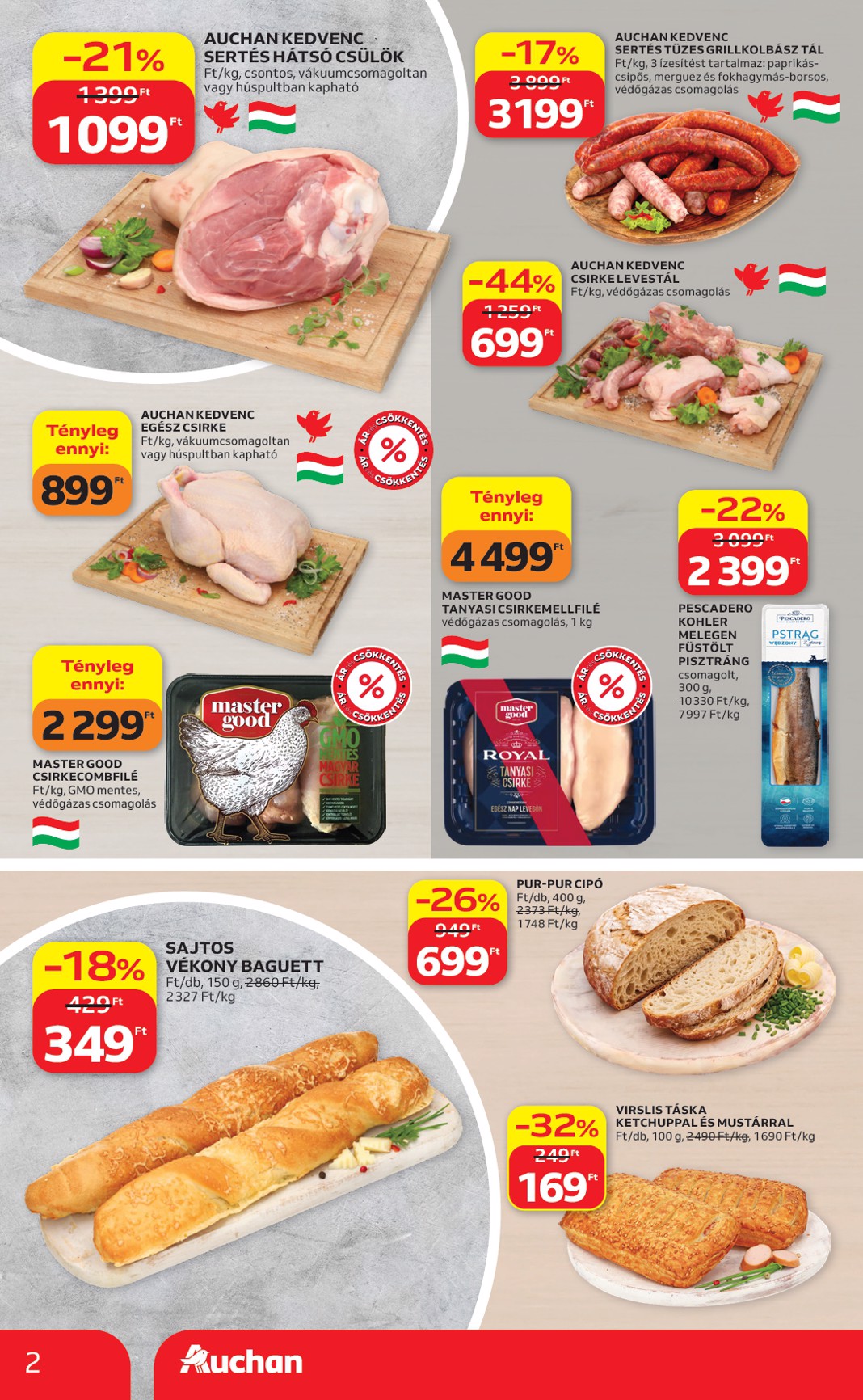 auchan - Auchan szupermarket hirdetmény a következő hétre péntektől 2026.08.21.-tól szerdától 2026.08.26.-ig - page: 2