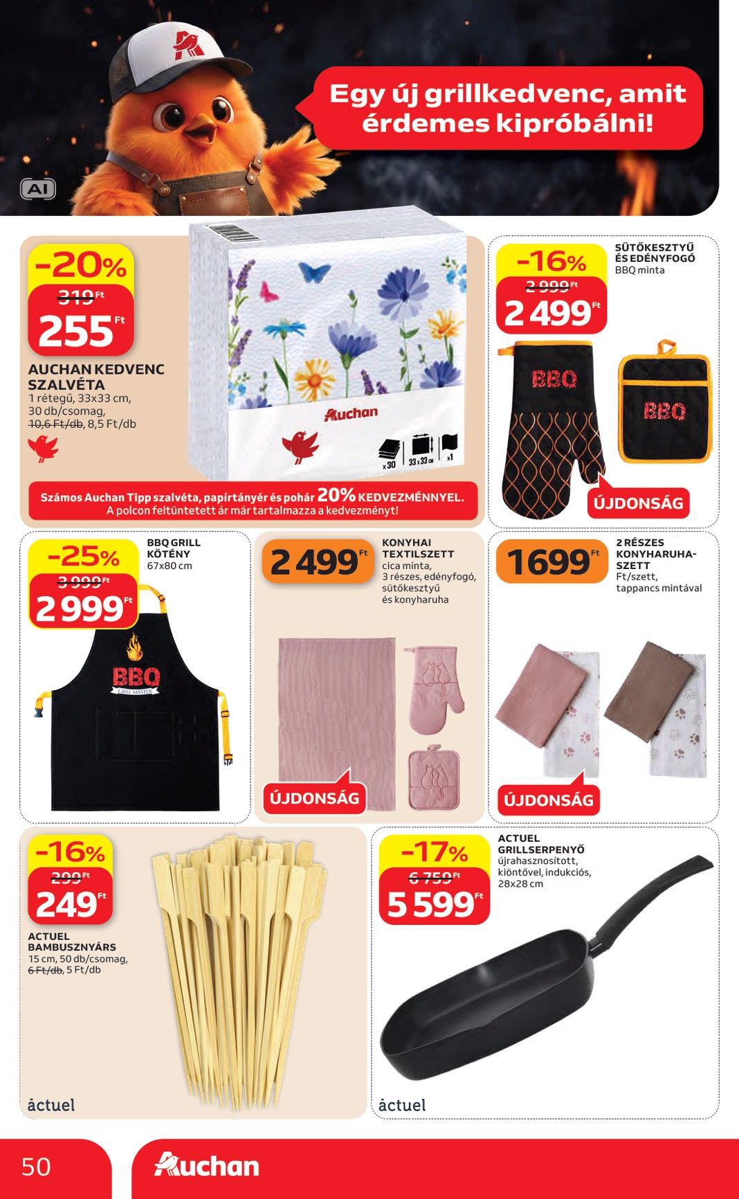 auchan - A jövőbeli Auchan Hipermarket akciós újság csütörtöktől 2026.08.27.-tól szerdától 2026.09.02.-ig érvényes. - page: 50