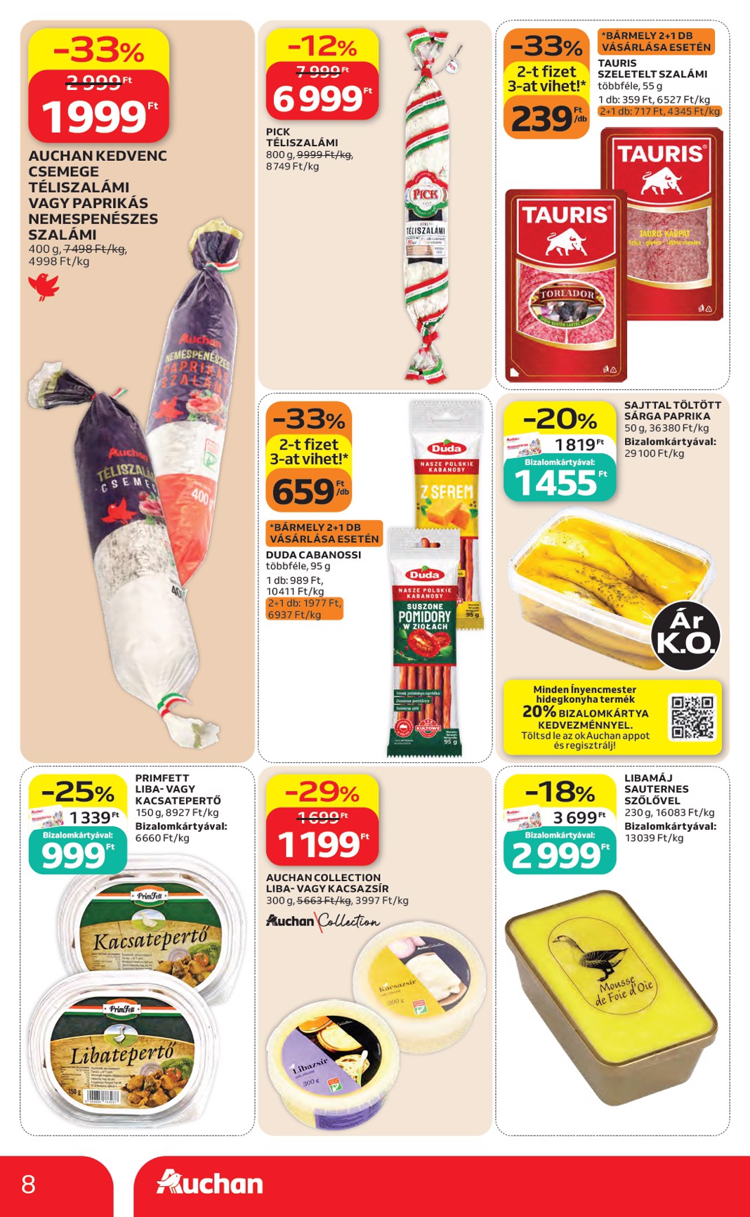 auchan - A jövőbeli Auchan Hipermarket akciós újság csütörtöktől 2026.08.27.-tól szerdától 2026.09.02.-ig érvényes. - page: 8