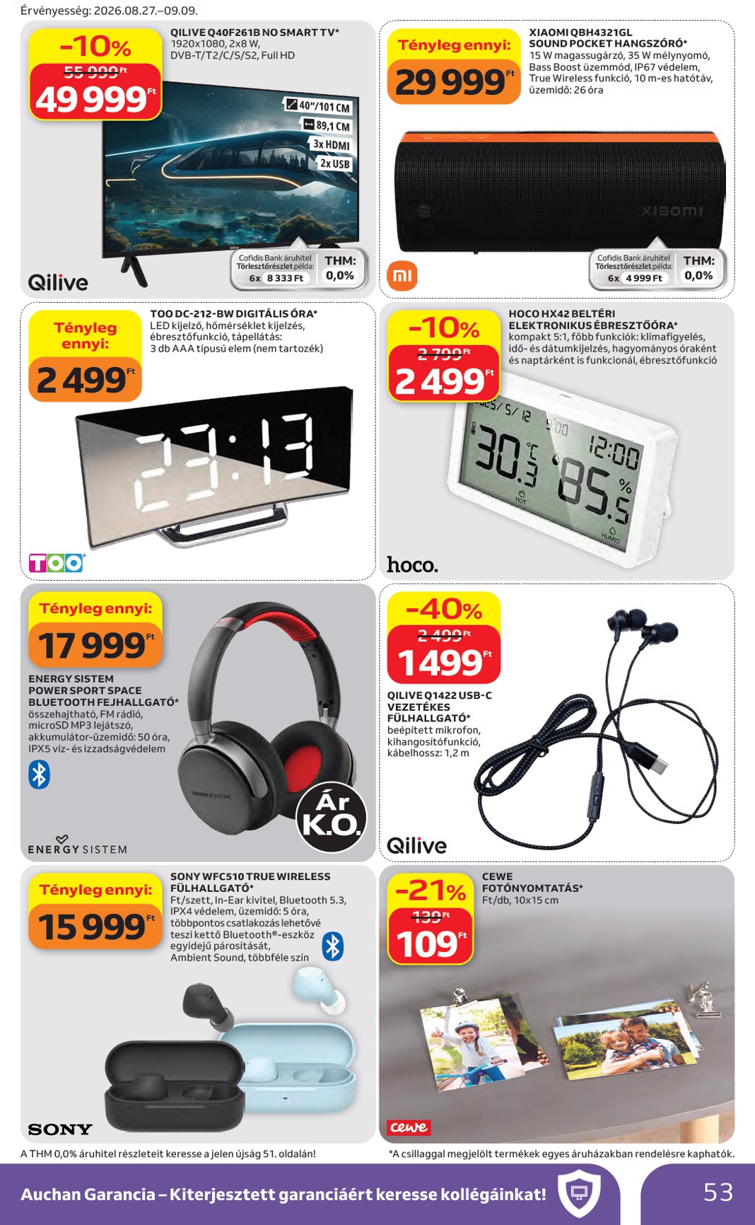 auchan - A jövőbeli Auchan Hipermarket akciós újság csütörtöktől 2026.08.27.-tól szerdától 2026.09.02.-ig érvényes. - page: 53