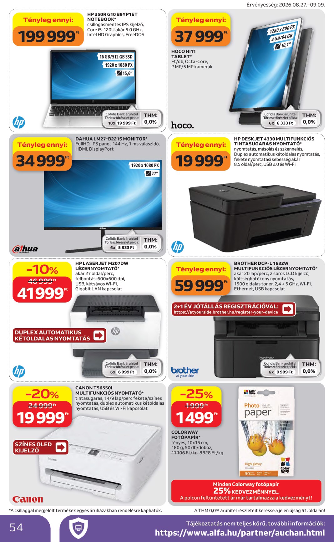 auchan - A jövőbeli Auchan Hipermarket akciós újság csütörtöktől 2026.08.27.-tól szerdától 2026.09.02.-ig érvényes. - page: 54