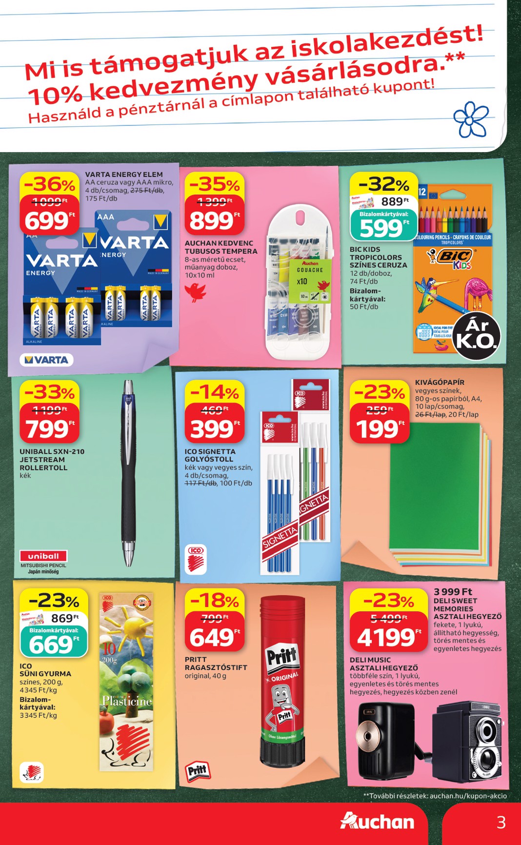 auchan - A jövőbeli Auchan - Iskolakezdés ajánlataink akciós újság csütörtöktől 2026.08.27.-tól szerdától 2026.09.02.-ig érvényes. - page: 3