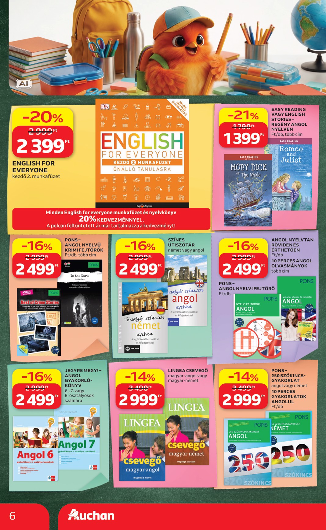 auchan - A jövőbeli Auchan - Iskolakezdés ajánlataink akciós újság csütörtöktől 2026.08.27.-tól szerdától 2026.09.02.-ig érvényes. - page: 6