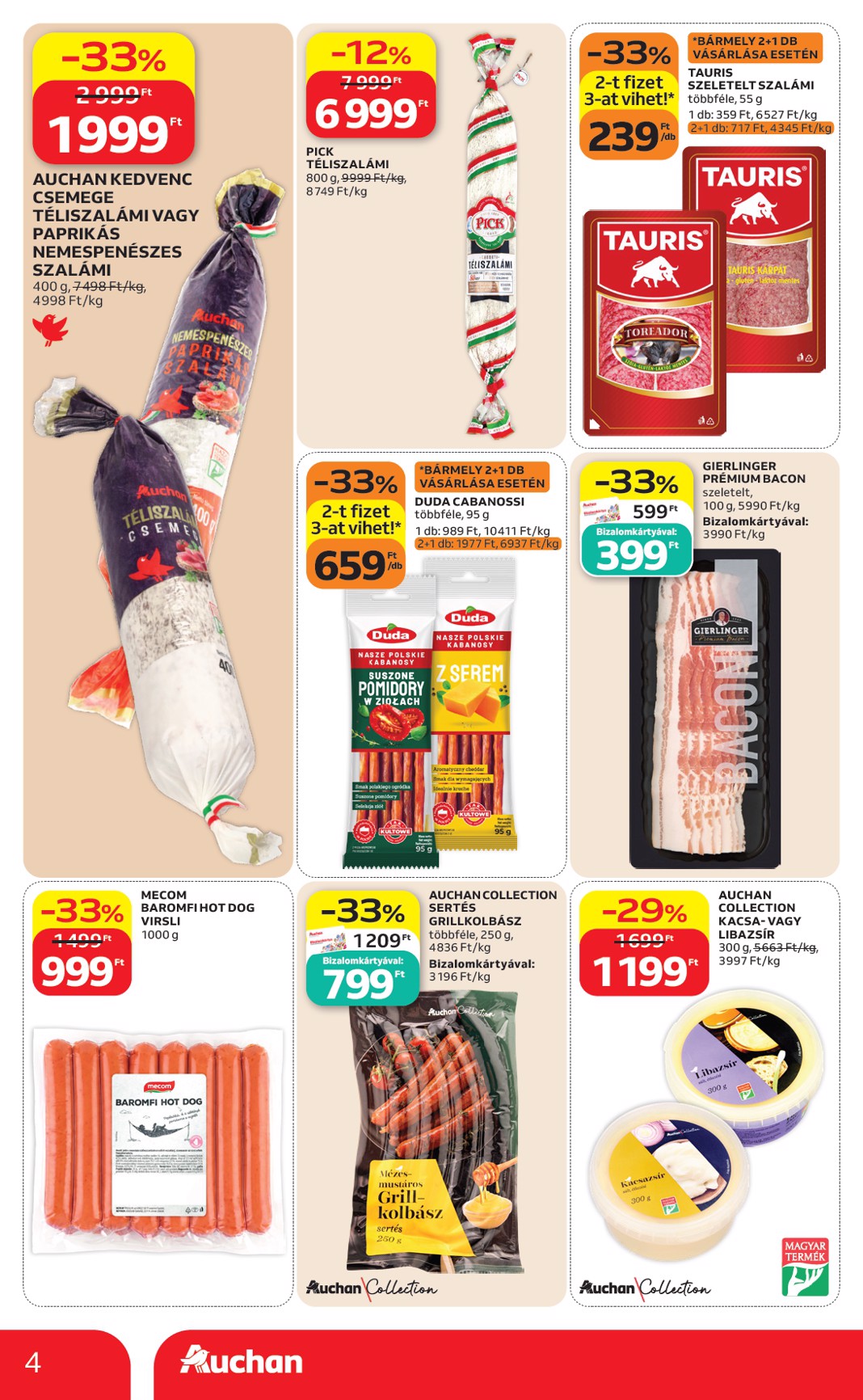 auchan - A jövőbeli Auchan szupermarket akciós újság csütörtöktől 2026.08.27.-tól szerdától 2026.09.02.-ig érvényes. - page: 4