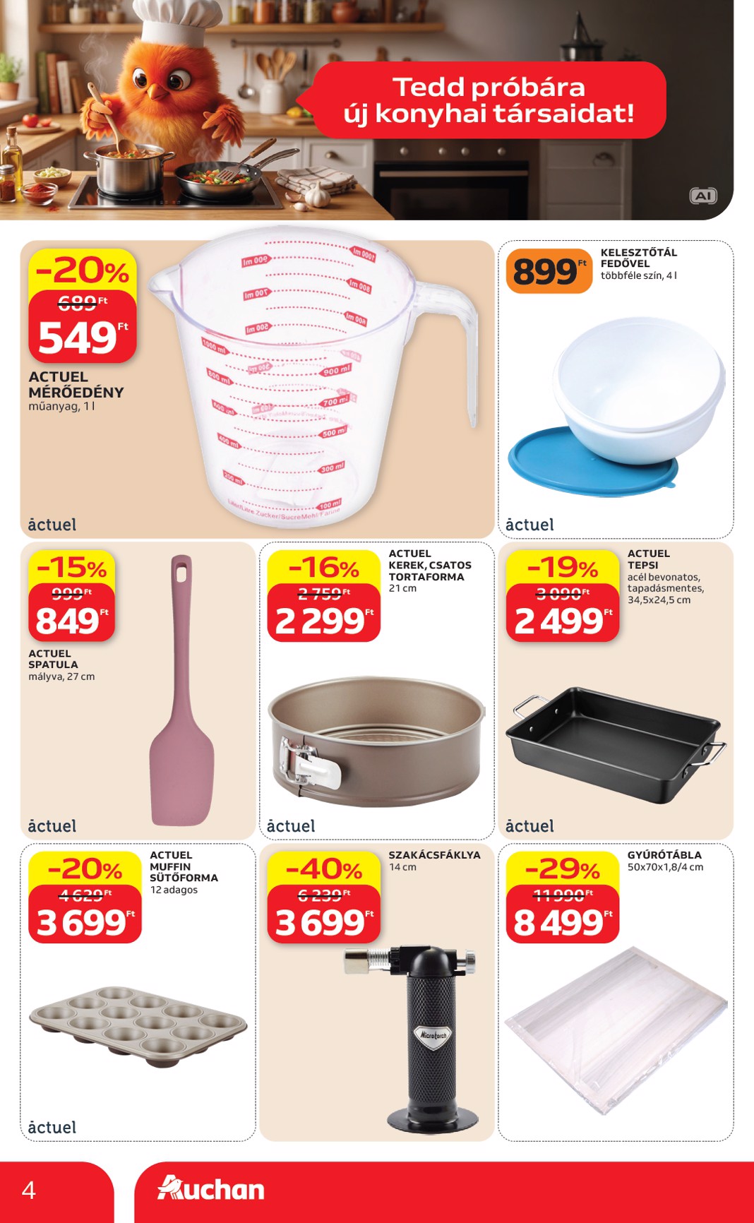 auchan - A jövőbeli Auchan - Konyhai eszköz ajánlataink akciós újság csütörtöktől 2026.09.10.-tól szerdától 2026.09.16.-ig érvényes. - page: 4