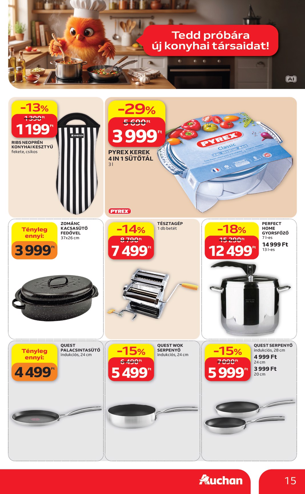 auchan - A jövőbeli Auchan Hipermarket akciós újság csütörtöktől 2026.09.10.-tól szerdától 2026.09.16.-ig érvényes. - page: 15