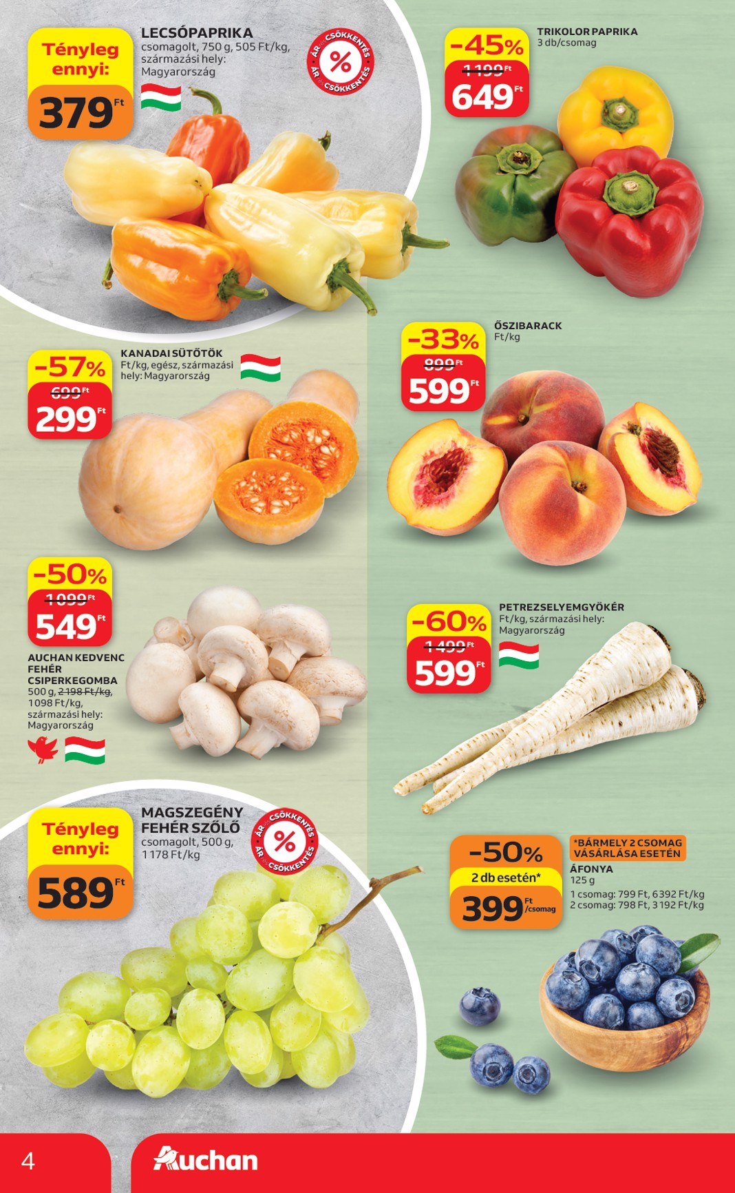 auchan - A jövőbeli Auchan Hipermarket akciós újság csütörtöktől 2026.09.10.-tól szerdától 2026.09.16.-ig érvényes. - page: 4