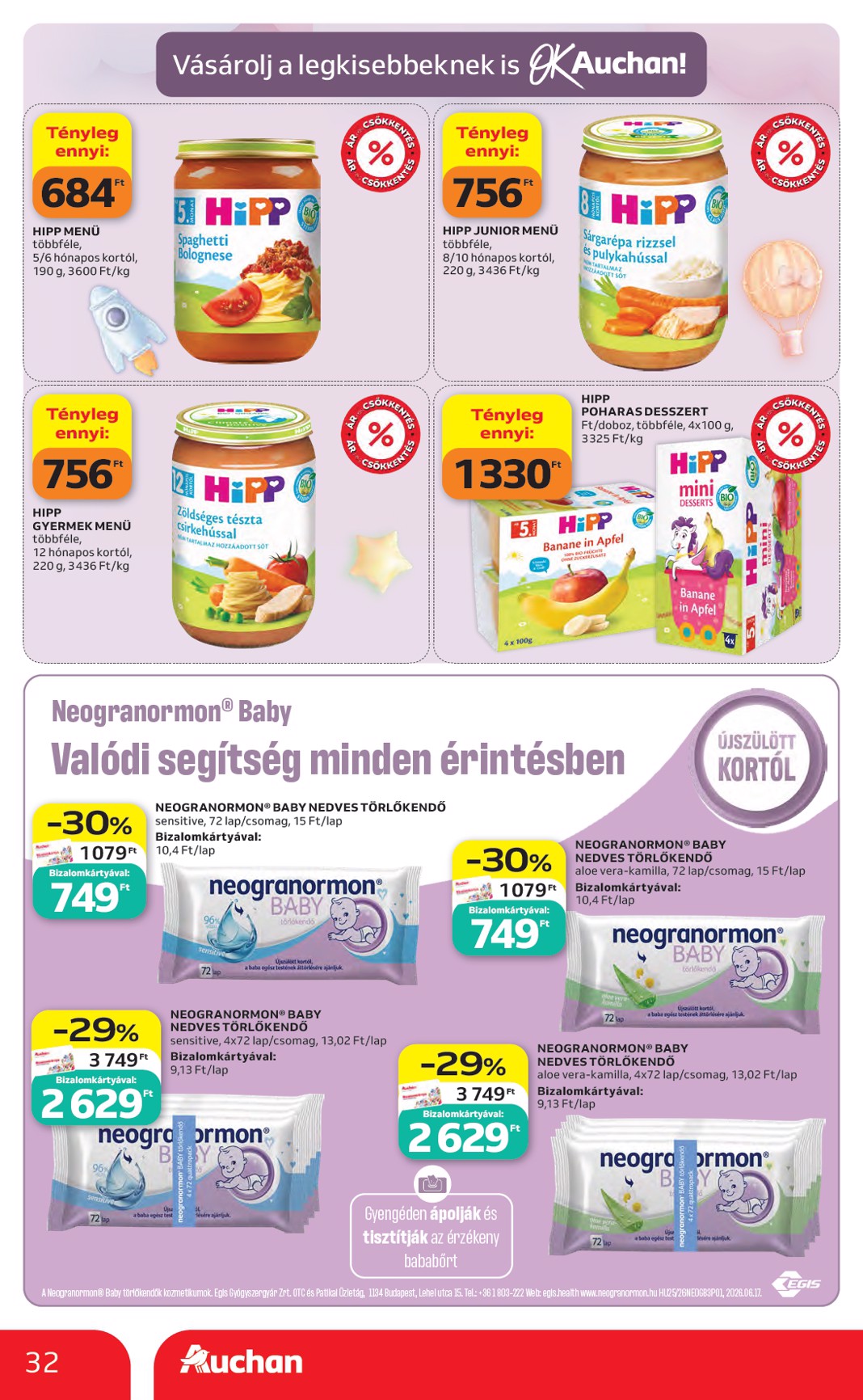 auchan - A jövőbeli Auchan - Kedvenc Márkáink akciós újság csütörtöktől 2026.09.10.-tól szerdától 2026.09.23.-ig érvényes. - page: 32