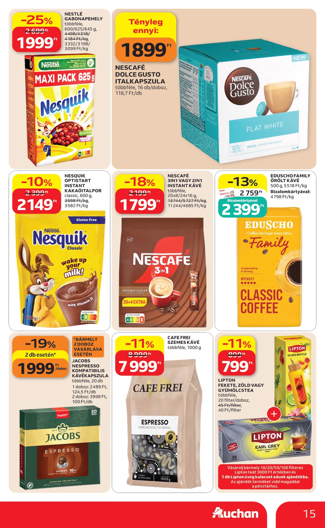 auchan - A jövőbeli Auchan - Kedvenc Márkáink akciós újság csütörtöktől 2026.09.10.-tól szerdától 2026.09.23.-ig érvényes. - page: 15