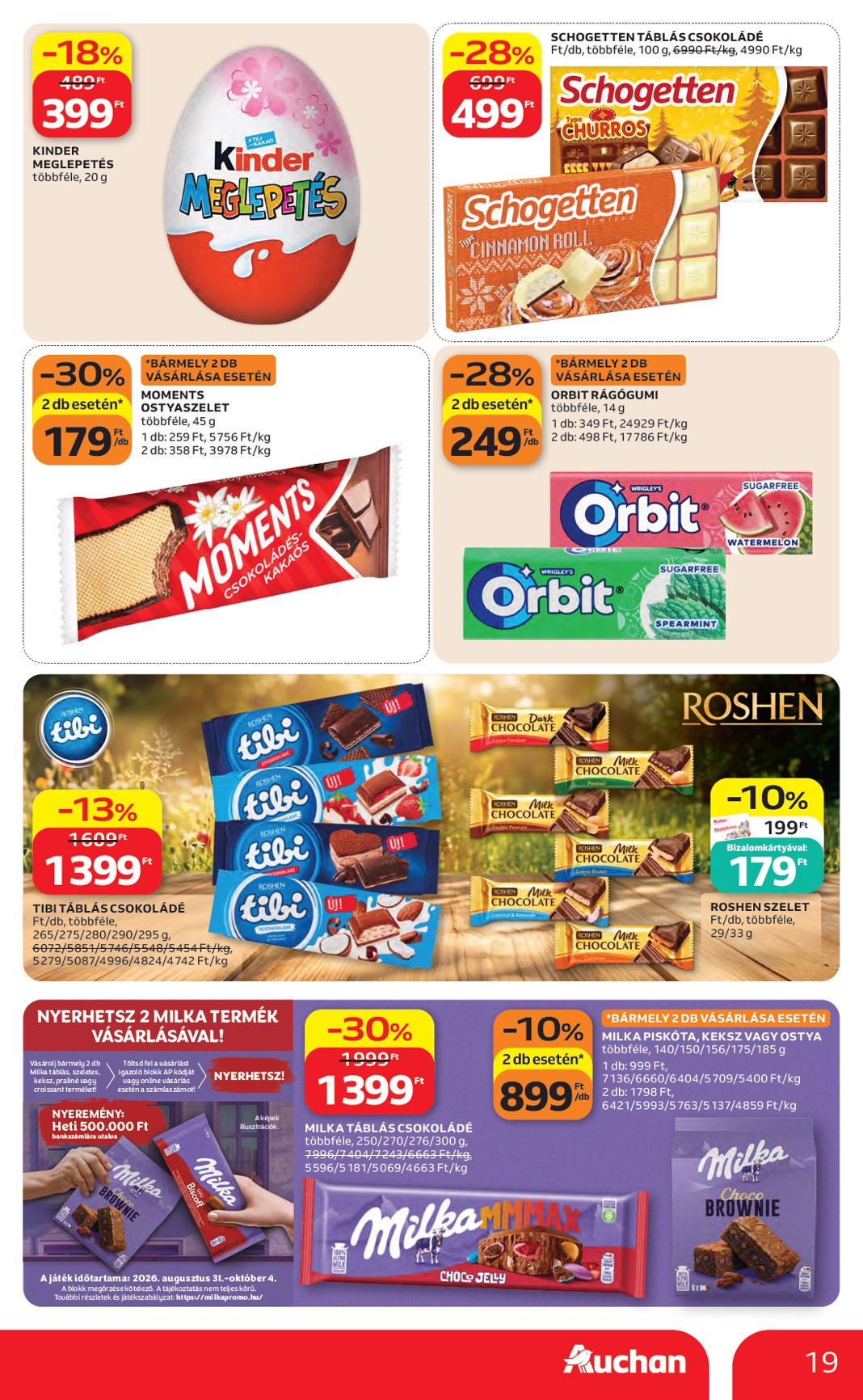 auchan - A jövőbeli Auchan - Kedvenc Márkáink akciós újság csütörtöktől 2026.09.10.-tól szerdától 2026.09.23.-ig érvényes. - page: 19