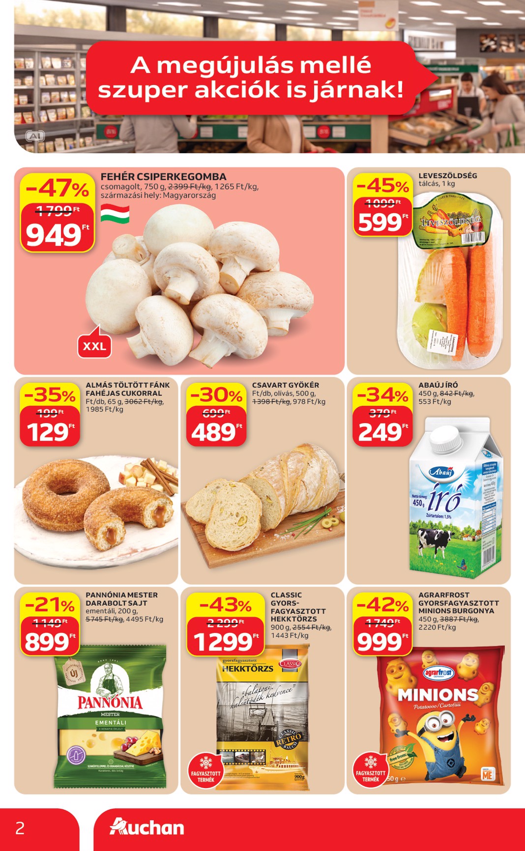 auchan - A jövőbeli Auchan Szupermarket Szekszárd akciós újság csütörtöktől 2026.09.17.-tól szerdától 2026.09.23.-ig érvényes. - page: 2