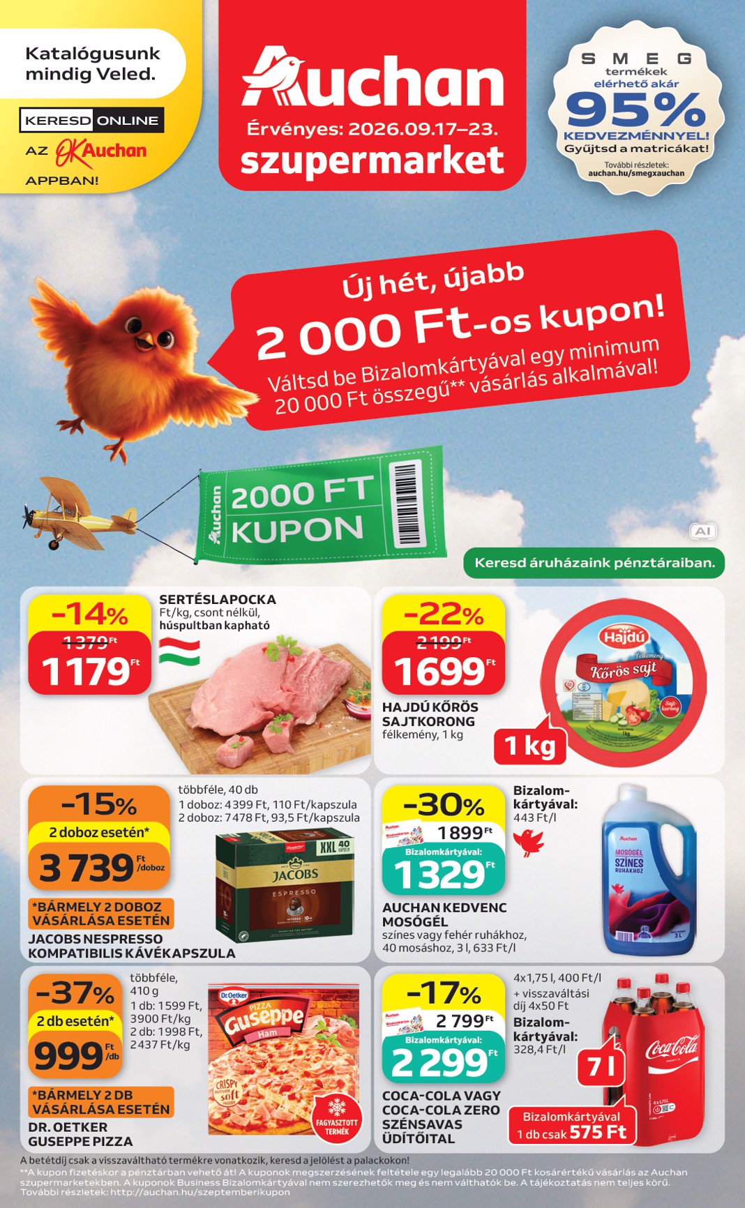auchan - A jövőbeli Auchan Szupermarket akciós újság csütörtöktől 2026.09.17.-tól szerdától 2026.09.23.-ig érvényes.