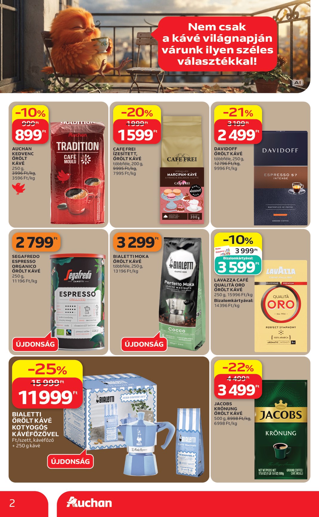 auchan - A jövőbeli Auchan Hipermarket - Kávé ajánlataink akciós újság csütörtöktől 2026.09.24.-tól szerdától 2026.10.07.-ig érvényes. - page: 2