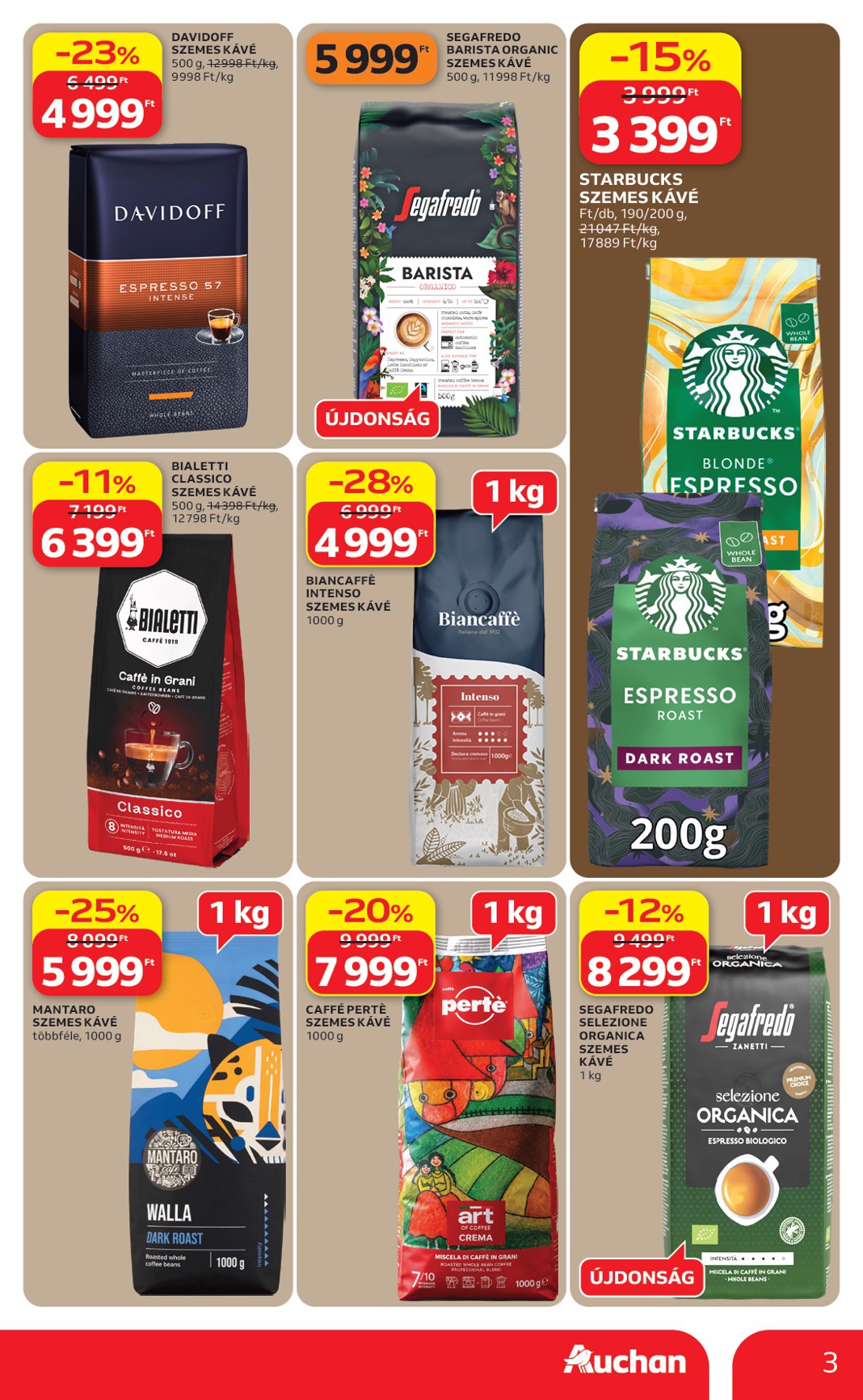 auchan - A jövőbeli Auchan Hipermarket - Kávé ajánlataink akciós újság csütörtöktől 2026.09.24.-tól szerdától 2026.10.07.-ig érvényes. - page: 3