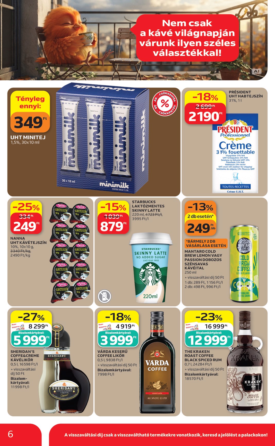 auchan - A jövőbeli Auchan Hipermarket - Kávé ajánlataink akciós újság csütörtöktől 2026.09.24.-tól szerdától 2026.10.07.-ig érvényes. - page: 6