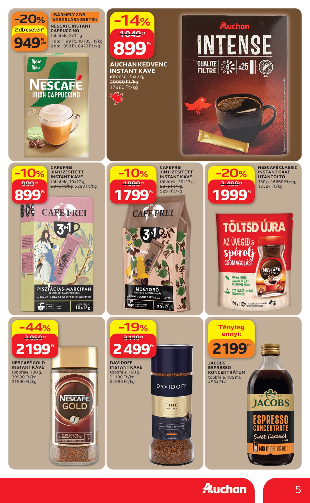 auchan - A jövőbeli Auchan Hipermarket - Kávé ajánlataink akciós újság csütörtöktől 2026.09.24.-tól szerdától 2026.10.07.-ig érvényes. - page: 5