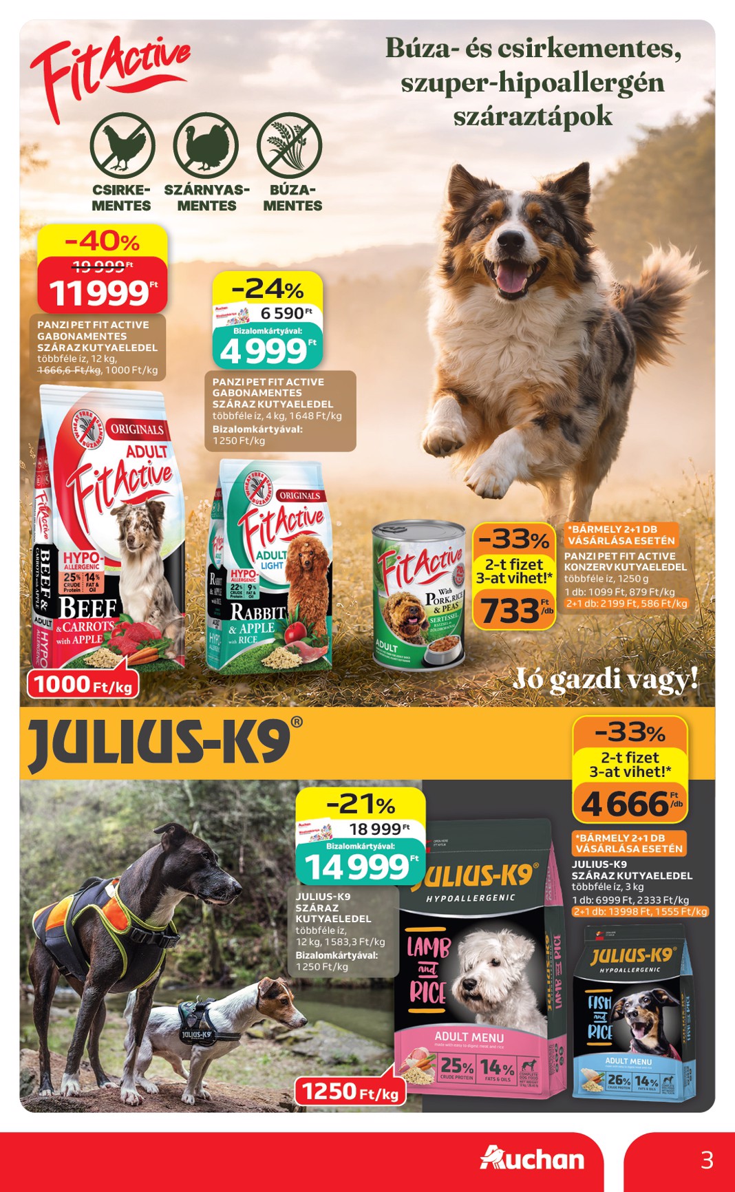 auchan - A jövőbeli Auchan Hipermarket - Állatvilág ajánlataink akciós újság csütörtöktől 2026.09.24.-tól szerdától 2026.10.07.-ig érvényes. - page: 3