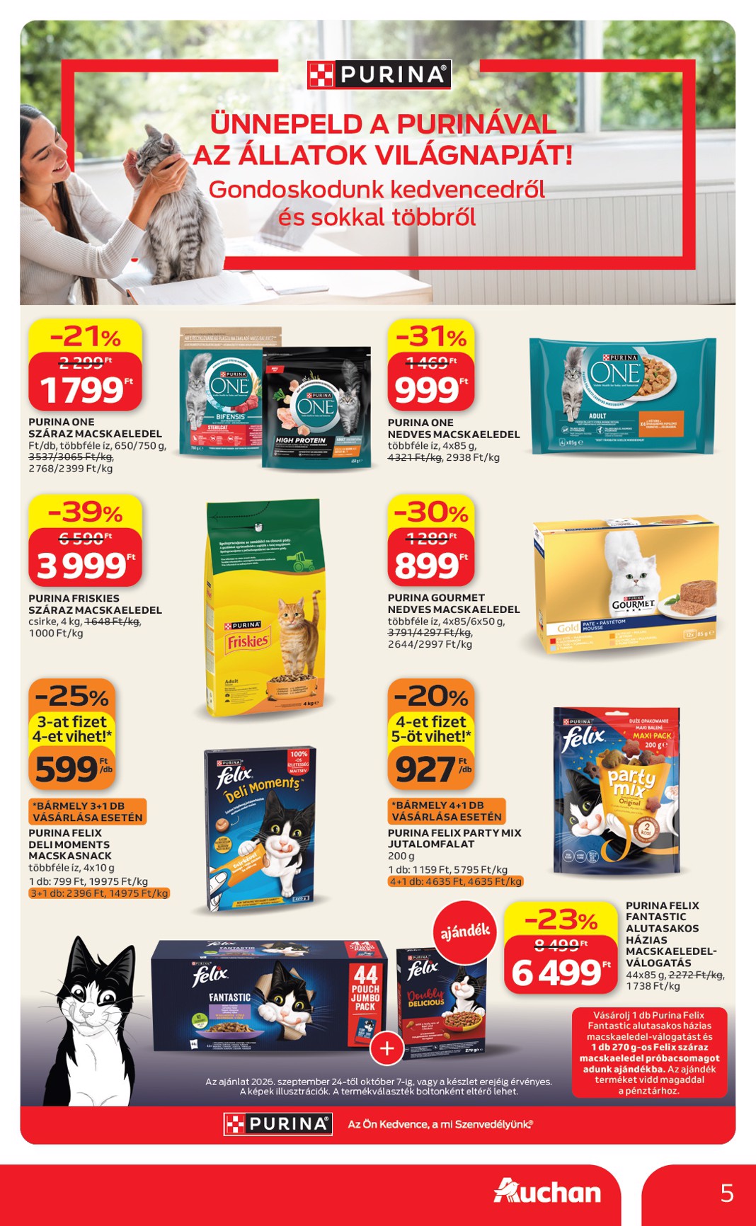 auchan - A jövőbeli Auchan Hipermarket - Állatvilág ajánlataink akciós újság csütörtöktől 2026.09.24.-tól szerdától 2026.10.07.-ig érvényes. - page: 5