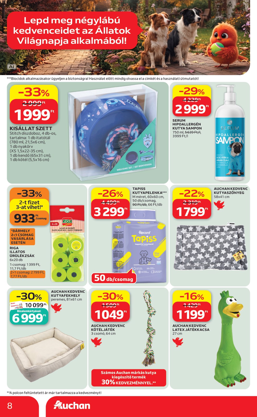 auchan - A jövőbeli Auchan Hipermarket - Állatvilág ajánlataink akciós újság csütörtöktől 2026.09.24.-tól szerdától 2026.10.07.-ig érvényes. - page: 8