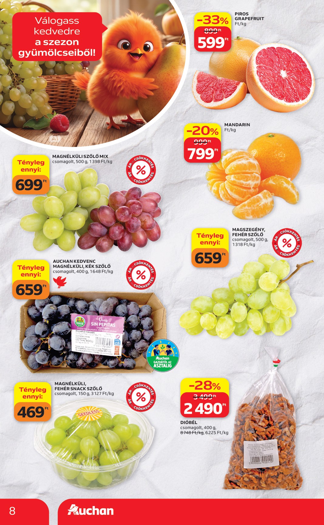 auchan - A jövőbeli Auchan Hipermarket akciós újság csütörtöktől 2026.09.24.-tól szerdától 2026.09.30.-ig érvényes. - page: 8