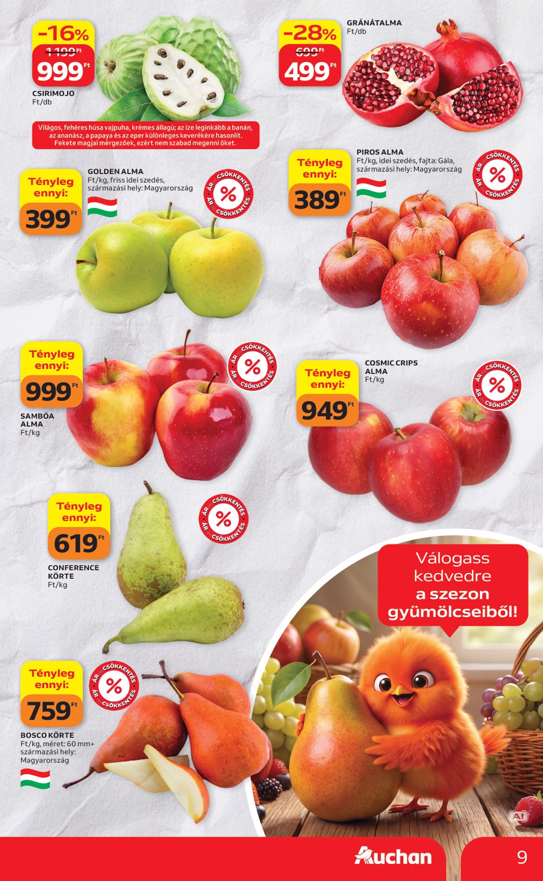 auchan - A jövőbeli Auchan Hipermarket akciós újság csütörtöktől 2026.09.24.-tól szerdától 2026.09.30.-ig érvényes. - page: 9