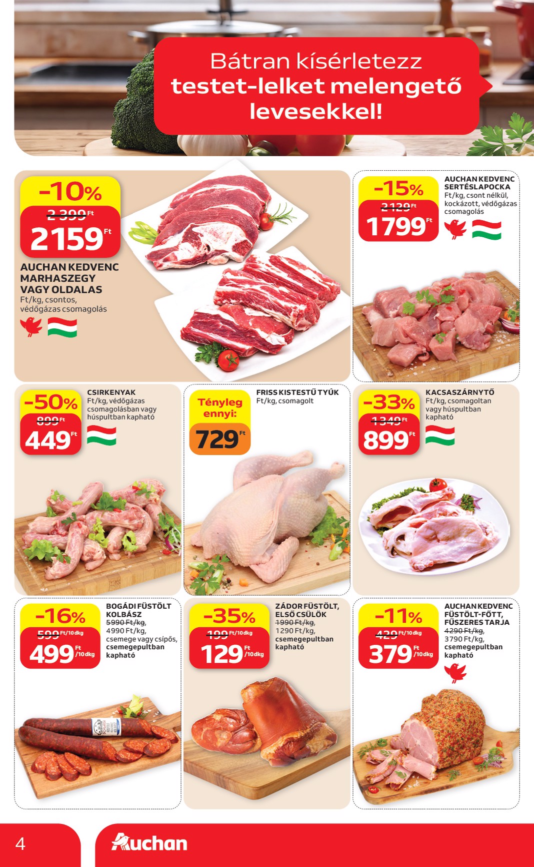 auchan - A jövőbeli Auchan Hipermarket akciós újság csütörtöktől 2026.09.24.-tól szerdától 2026.09.30.-ig érvényes. - page: 4