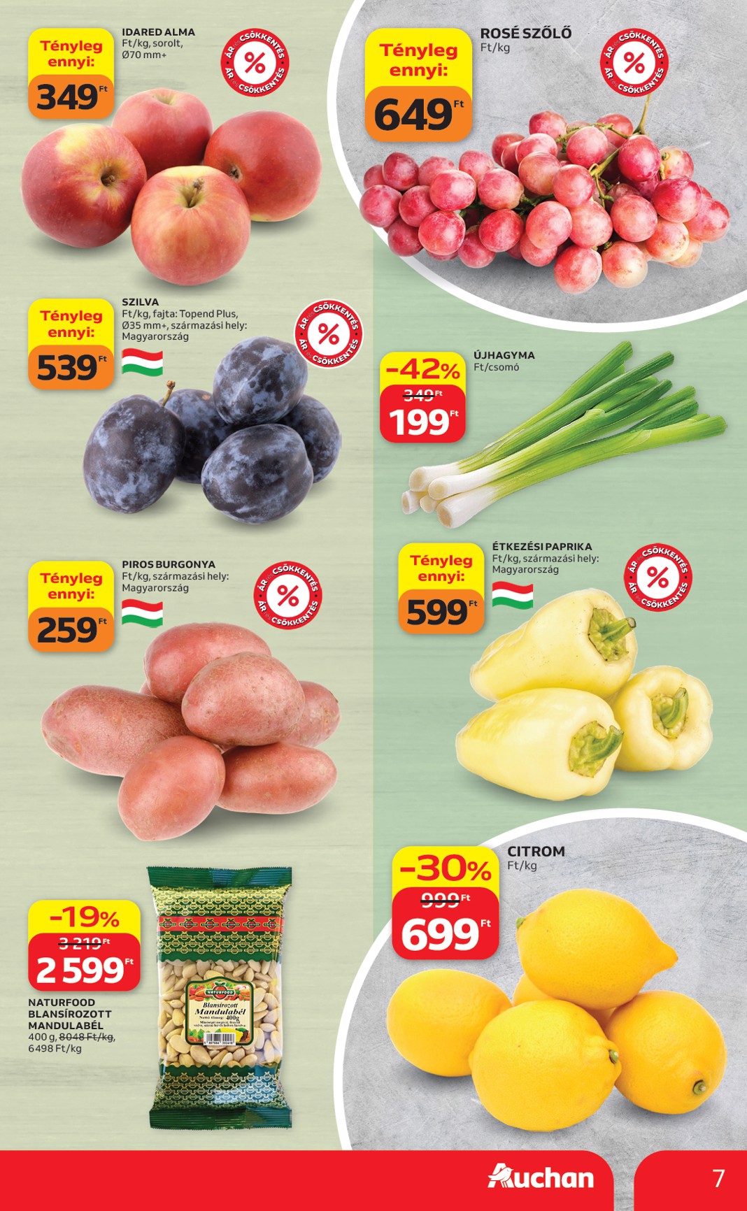 auchan - A jövőbeli Auchan Hipermarket akciós újság csütörtöktől 2026.09.24.-tól szerdától 2026.09.30.-ig érvényes. - page: 7