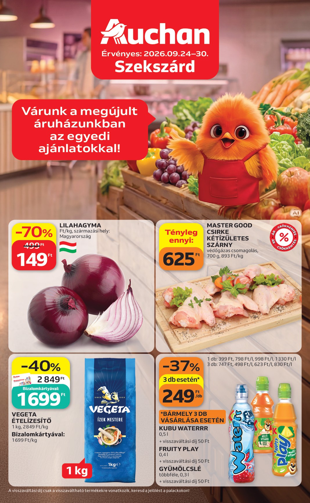 auchan - A jövőbeli Auchan - Szekszárdi ajánlataink akciós újság csütörtöktől 2026.09.24.-tól szerdától 2026.09.30.-ig érvényes. - page: 1