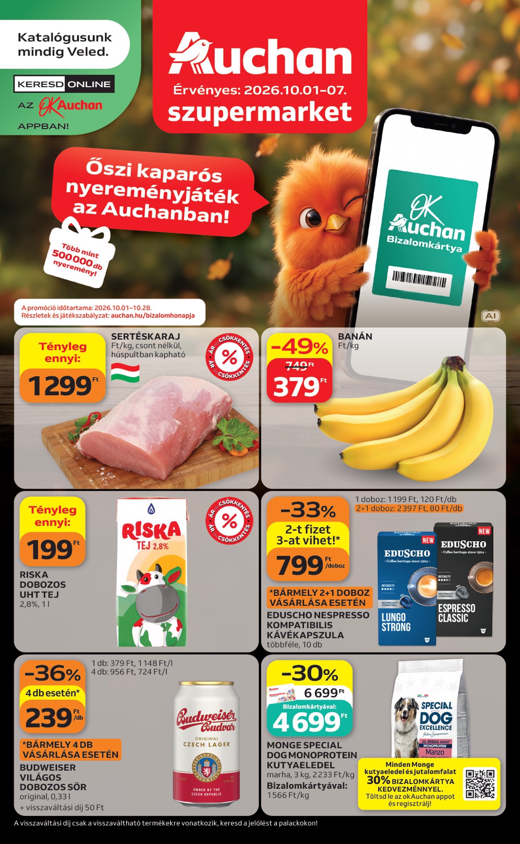 auchan - A jövőbeli Auchan Szupermarket akciós újság csütörtöktől 2026.10.01.-tól szerdától 2026.10.07.-ig érvényes.