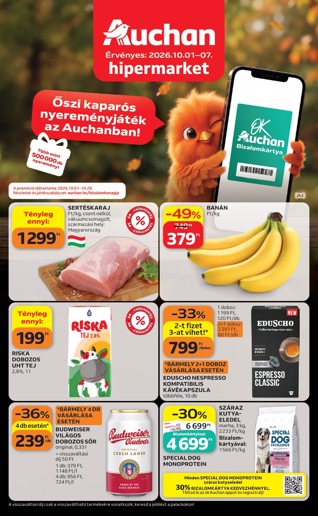 auchan - A jövőbeli Auchan akciós újság csütörtöktől 2026.10.01.-tól szerdától 2026.10.07.-ig érvényes.